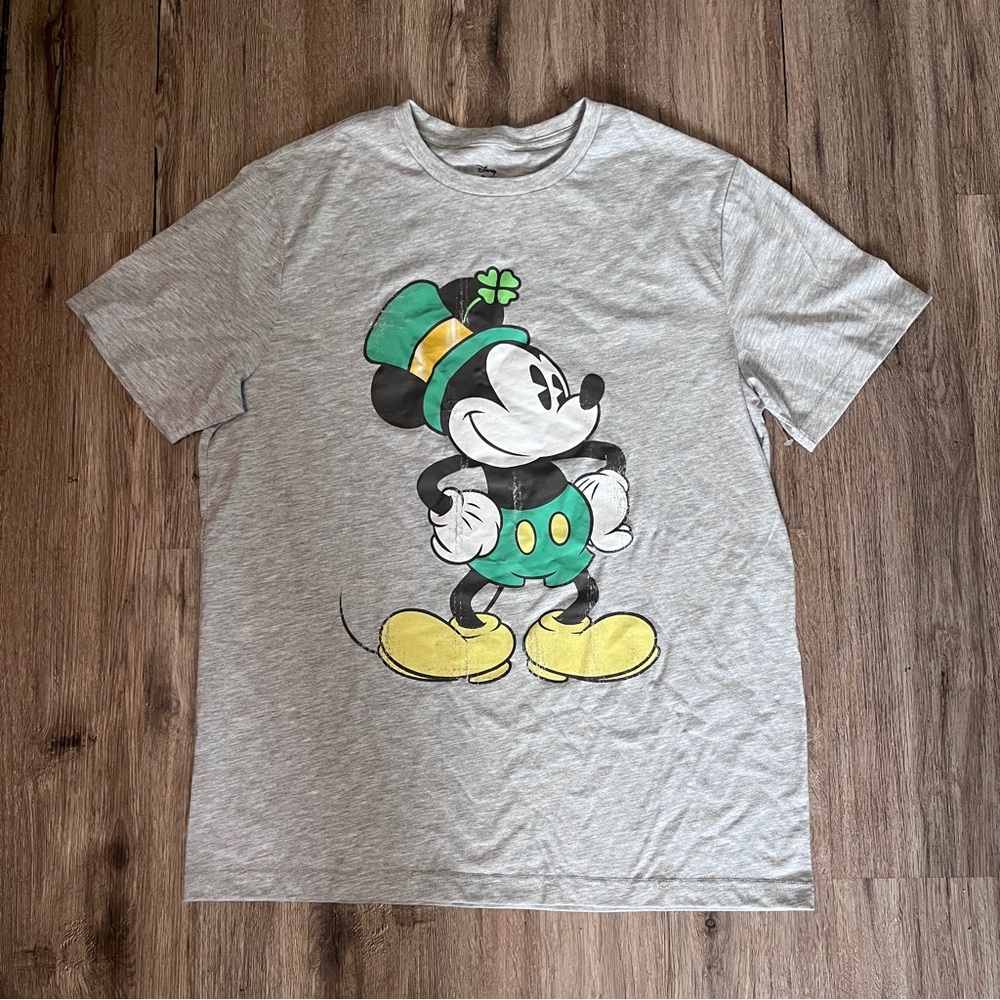 Gray T-Shirt with Mickey Mouse Graphic